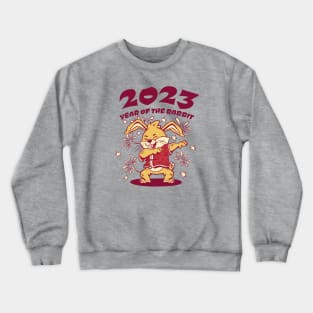 Dabbing for Luck: Celebrate Chinese New Year with a Rabbit Twist! Crewneck Sweatshirt